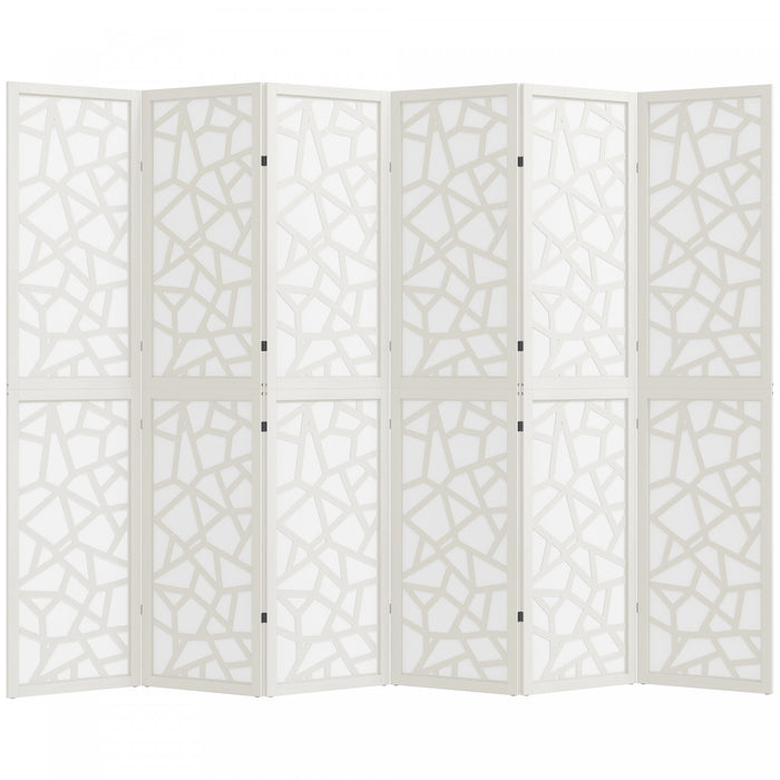 HOMCOM 6 Panel Room Divider, 5.6 FT Lightweight Privacy Screen, White