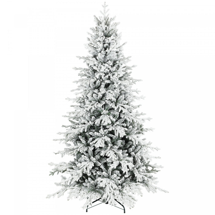 HOMCOM 7ft Christmas Tree, Full Flocked Pine Tree, Easy Assembly