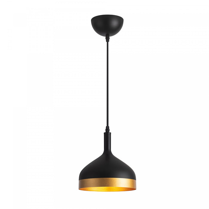 Dash Collection 8\" Pendant Ceiling Light - Black & Gold