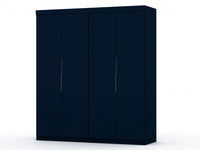 Mulberry Contemporary Modern 9-Piece Wardrobe Closet in Midnight Blue 