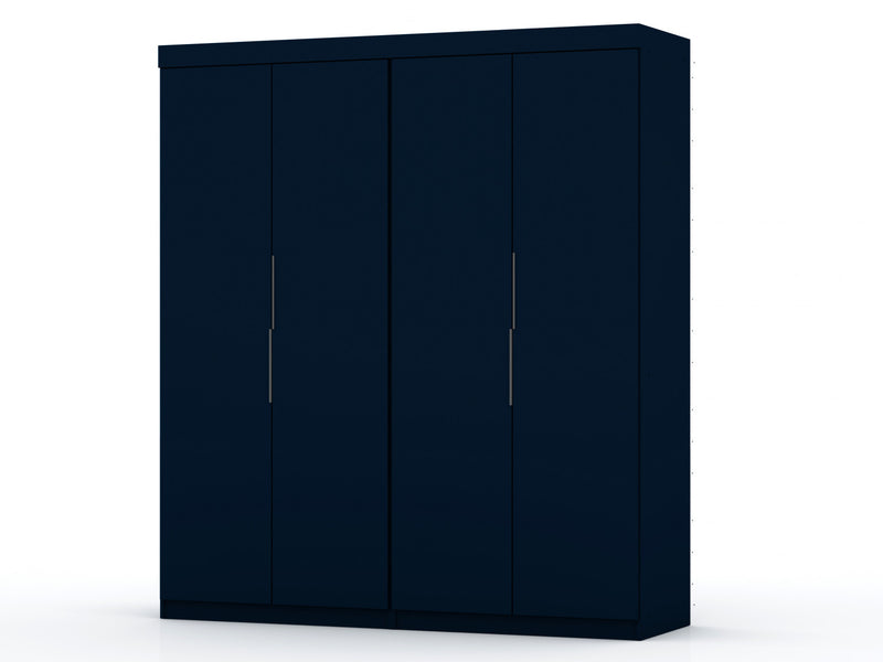 Mulberry Contemporary Modern 9-Piece Wardrobe Closet in Midnight Blue