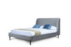 Heather Mid-Century Modern Velvet Upholstered Full Bed in Gray and Black
