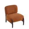 Coco Modern Boucle Lounge Chair with Solid Wood Frame, Orange