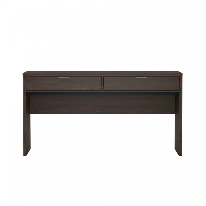 Evelyn Modern 60\" Writing Desk in Brown (2-Drawer)