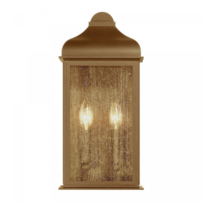 Madrid 2 Light Outdoor Wall Sconce, Weathered Brass