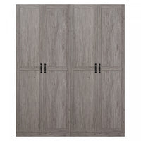Hopkins Modern 2-Piece Wardrobe Closet in Gray Armoire