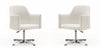 Pelo Modern Vegan Leather Swivel Lounge Chair in White - Set of 2 Accent Chair