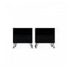 Rockefeller Mid-Century Modern 20\" Nightstand in Black (1-Drawer) - Set of 2