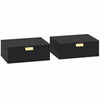 HOMCOM Floating Nightstands Set of 2, Bedside Tables Black