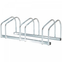 Soozier 3-bike Bicycle Floor Parking Rack Cycling Storage Stand Silver