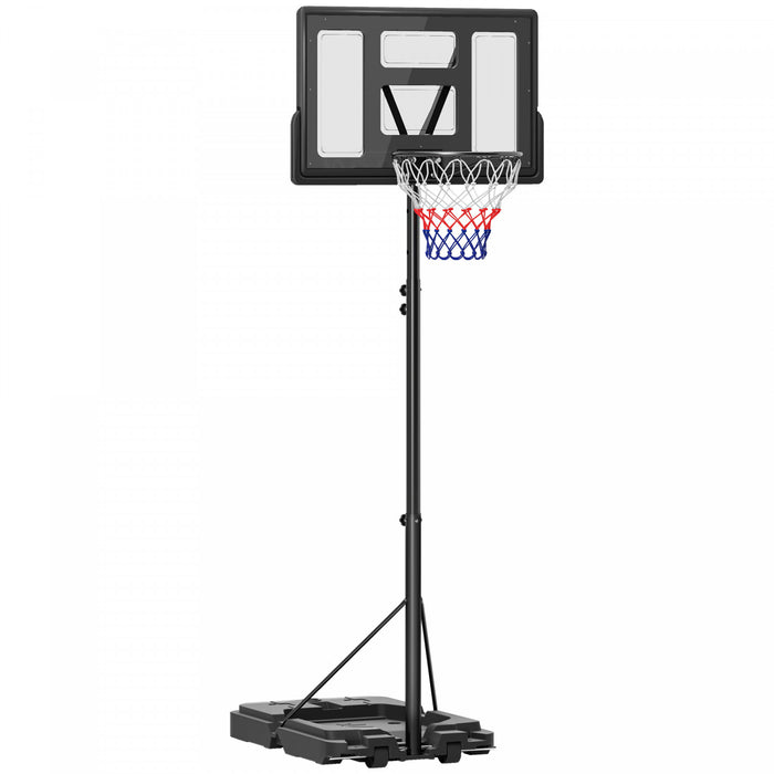 Soozier 7.5-10ft Portable Basketball Hoop With Wheels And 43\" Backboard
