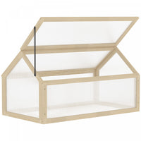 Outsunny Wooden Cold Frame Greenhouse Garden Portable Raised Planter With Openable Top For Indoor, O
