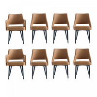 Tremont Modern 8-Piece Dining Chair Set in Saddle