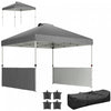 Outsunny 10' X 10' Pop Up Canopy Tent With 2 Half Sidewalls, Dark Grey