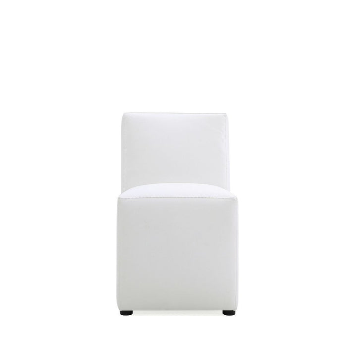 Manhattan Comfort Anna Modern Square Faux Leather Dining Chair - Cream