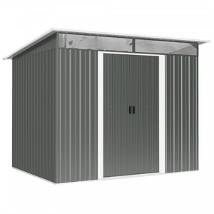 Outsunny 8.5' X 6' Garden Storage Shed With Skylight, Dark Grey