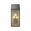Point 2 Light 13.5\" Outdoor Wall Sconce, Black And Brass