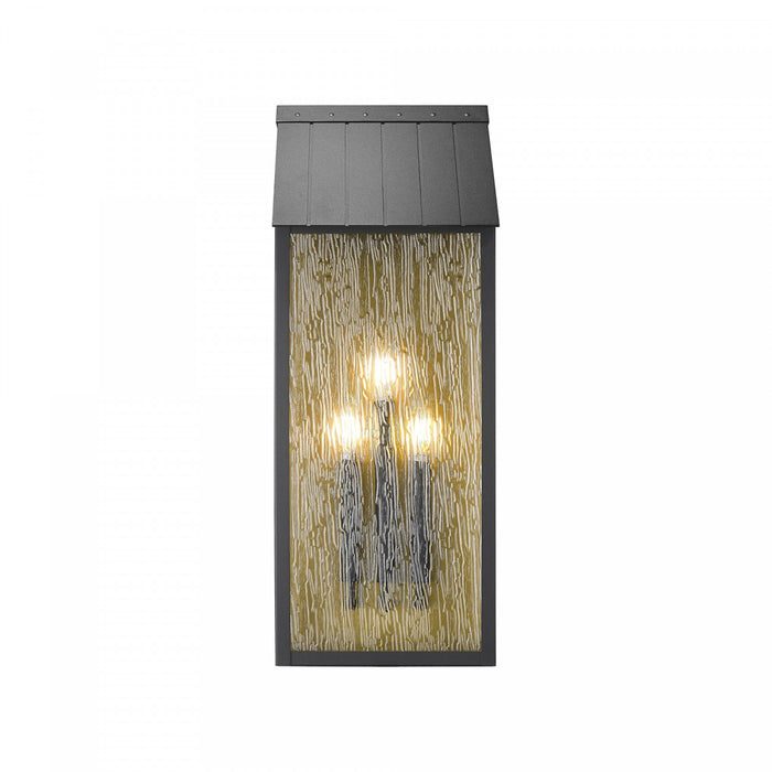 Point 2 Light 13.5\" Outdoor Wall Sconce, Black And Brass