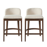 Calista Rubber Wood Counter Stool Set of 2,Walnut 