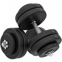 Soozier Adjustable 2 x 55lbs Weight Dumbbell Set for Weight Fitness Training Exercise Fitness Home Gym Equipment, Black