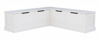Tobin Backless Corner Nook Dining Bench - White