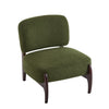 Coco Modern Boucle Lounge Chair with Solid Wood Frame, Green | Coco Fauteuil de Salon Moderne en Bouclette avec Cadre en Bois Massif, Vert