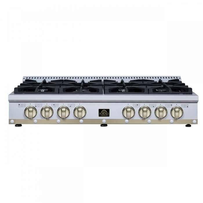 Forno Ambassador 48\" Gas Cooktop, White, 8 burners - FCTGS5799-48CPWHT