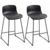 HOMCOM Modern Bar Stools Set of 2, PU Leather Upholstered Barstools, Black