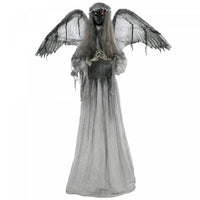 HOMCOM Halloween Animated Standing Crying Angel Decoration Light-Up Eyes