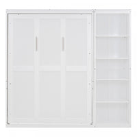 Jocelyn Space-saving Full Murphy Bed With Shelves - White 