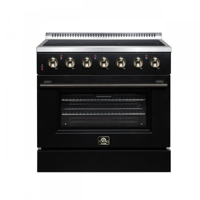Forno Galiano 36 Inch Freestanding Electric range, 5 radiant burners, 5.36 cu.ft., Black - FFSEL6083-36BLK Electric Range | Cuisiniere electrique Galiano de 36 po, 5 foyers radiants, 5,36 pi³, noir – FFSEL6083-36BLK