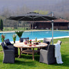 Costway 11' Patio Cantilever Offset Umbrella 360° Rotation Aluminum Tilt Grey