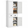 HOMCOM 72\" Kitchen Pantry, Freestanding Storage Cabinet with Drawer, White