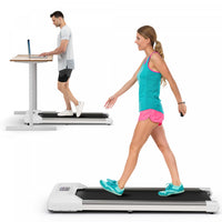Superfit 0.6-3.8mph Walking Pad Under Desk Treadmill With Remote Control And Led Display Grey