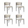 Drift Contemporary Modern Vegan Leather Metal Side Chair in Stone Gray - Set of 4