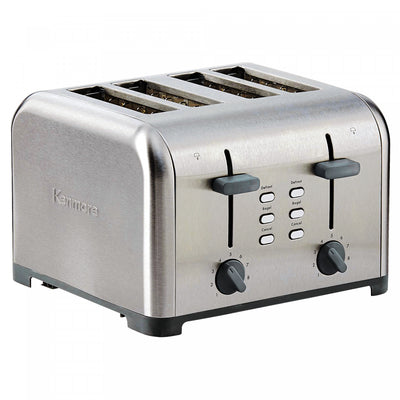 Kenmore 4-Slice Toaster with Dual Controls Stainless Steel - KKTSDC4SS|Grille-pain Kenmore à 4 tranches avec deux panneaux de commande, acier inoxydable - KKTSDC4SS