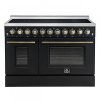 Forno Paolo 48 Inch Freestanding Electric Range in Black, 6.7 cu.ft - FFSEL6011-48BLK