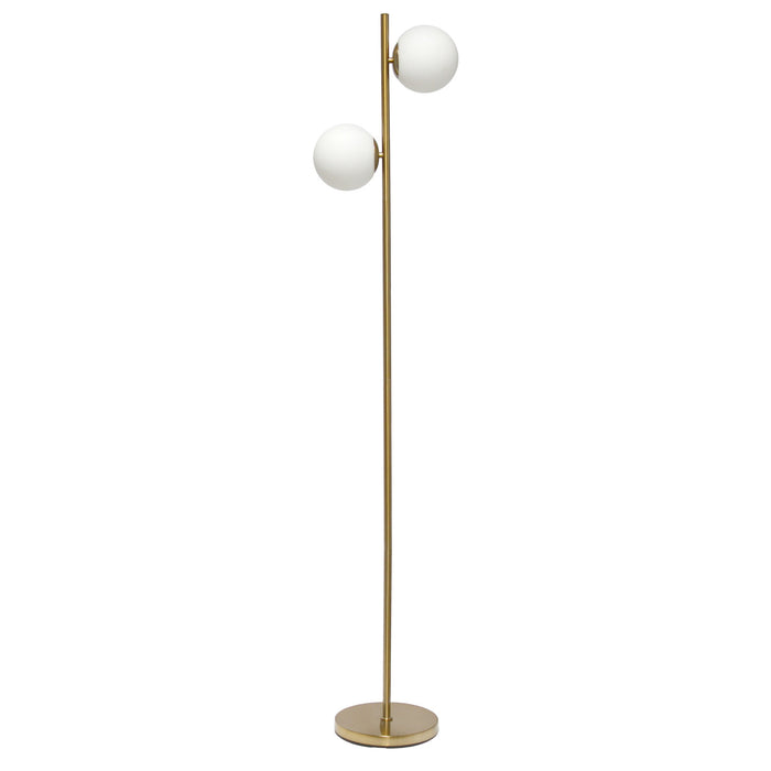 Liam Modern 2 Light Floor Lamp, Gold, 66\"H