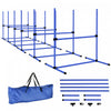 Pawhut 39\"L Dog Agility Training Equipment for Large Medium Small Dog, 6 PCS Adjustable Height Hurdles for Agility Training, Obstacle Course Starter Kit, 6KG Net Wight, Blue