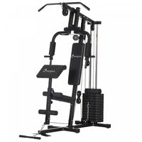 Soozier Home Gym Equipment Weight Training Machine, Multifunction Workout Machine With 143lbs Weight