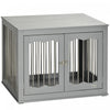 Pawhut Dog Crate Furniture, 32\" Dog Kennel Side End Table With Three Doors, Locks, Dog Cage For Indoor Use, For Small Medium Dogs, Grey