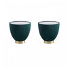 Anderson Modern Sintered Stone Top Upholstered End Table in Green - Set of 2