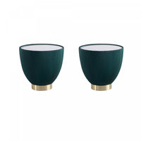Anderson Modern Sintered Stone Top Upholstered End Table in Green - Set of 2