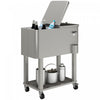 Outsunny 60qt Rolling Patio Cooler Cart, Portable Outdoor Cooler, Silver