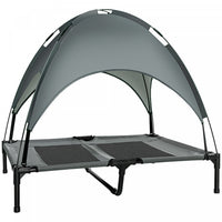 Pawhut Elevated Cooling Pet Bed Portable Raised Dog Cot With Canopy For Large Sized Dogs, Indoor & O