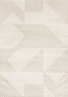 Hudson Modern Geometric Cream Beige Area Rug - 5'3\" x 7'7\"