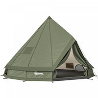 Outsunny Teepee Tent Waterproof 4-6 Person, Army Green