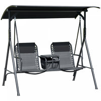 Outsunny 2-seater Garden Swing, Black