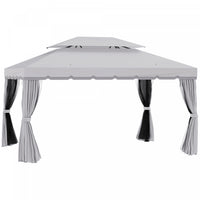 Outsunny 13' X 10' Patio Gazebo, Double roof Outdoor Gazebo Canopy Shelter With Netting & Curtains,