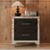 Sophia High Gloss Nightstand with 2 Drawers and Metal Handles,Black | Sophia table de chevet laquee brillante avec 2 tiroirs et poignees en metal, noir